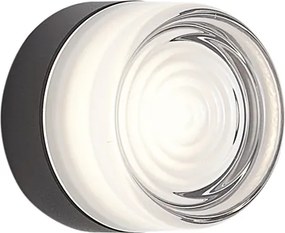 Lampă de perete de design neagră cu sticlă opal IP44 - Michele