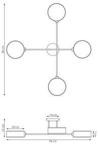 Lustră aplicată MAGA 4xE14/10W/230V neagră