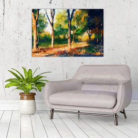 Tablou - Pădure de vară însorită, pictură (90x60 cm)