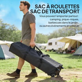Outsunny Tonelă de grădină pliabilă 3 x 3 x 2,75 m anti-UV 30 + cu ferestre + pereți laterali + sac de transport gri închis | Aosom Romania