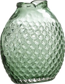 Vază din sticlă artizanală suflată în formă de pește, verde, 16×7,5×15,5 cm, „Bree"