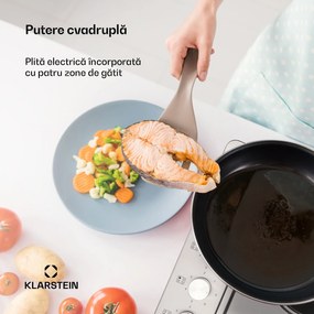 Klarstein Appetito 4, plită electrică, 5500 W, 4 plăci, 6 trepte de putere, oțel inoxidabil