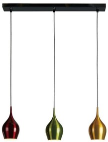 Lustra cu 3 pendule metal colorat Vibrant