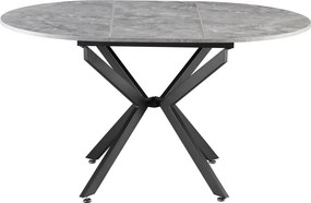 Masă extensibilă de dining, beton/neagră, 100x100-140x75 cm, ABERO TIP 1