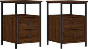 vidaXL Noptiere, 2 buc., stejar maro, 34x35,5x50 cm, lemn compozit