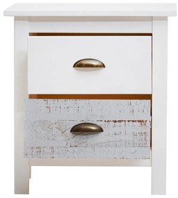 Noptieră Marckeric Romantica, 46 x 50 cm, alb - gri