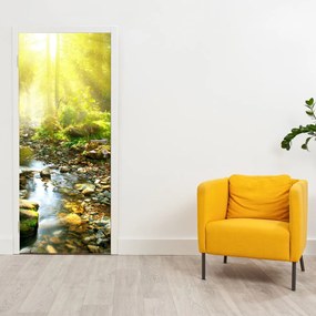 Fototapet pentru ușă - Râu în pădurea verde (95x205cm)