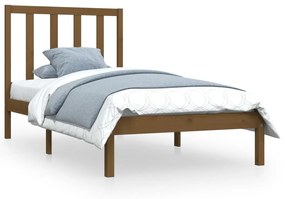 3105128 vidaXL Cadru de pat single, maro miere, 90x190 cm, lemn masiv de pin