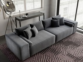Canapea extensibilă dumonde cu ladă de depozitare si sezut confortabil din spuma high-density, Marbela Ambience Grey XXL 295x100 cm