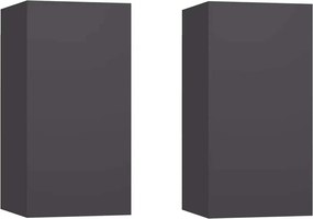 vidaXL Comode TV, 2 buc., gri, 30,5x30x60 cm, lemn prelucrat