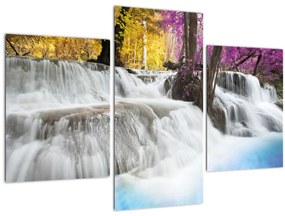 Tablou cu Erawan cascadă în pădure (90x60 cm)
