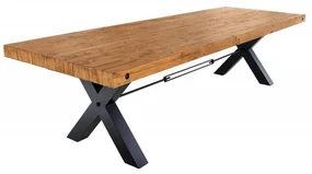Masa design industrial Thor 300cm Pin maro vintage