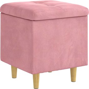 vidaXL Ottomană de depozitare cu pernă Roz 40 x 40 x 45 cm Catifea