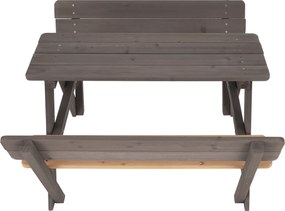 Bancă de grădină pentru copii, lemn, gri/ natural, ABALO