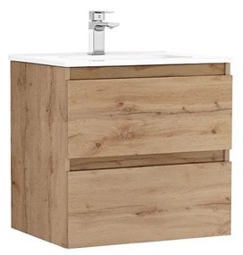 MOBILIER DAILY 60X46X56.5 STEJAR RUSTIC, 2 SERTARE,CU LAVOAR 600x460 mm, Stejar