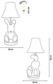 Lampă LED de masă pentru copii Happy Lamps BENNY LED/5,4W/230V iepure