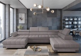 Coltar extensibil SELVA XL, sezlong dreapta, stofa catifelata bej - Wh