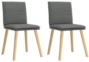 vidaXL Scaune de sufragerie, 2 buc., gri închis, material textil