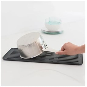 Uscator de vase Brabantia Sinkside 1000202, Tava de scurgere, Suport ustensile, Gri inchis