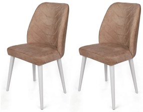 Set de scaune de sufragerie Dallas Mink and White,2 buc.