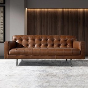 Canapea design LUX 2 locuri Dark Brown Leather