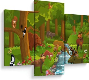 Tablou pentru copii cu animale (90x60 cm)