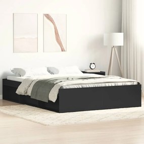 vidaXL Cadru de pat King Size, negru, 150x200 cm