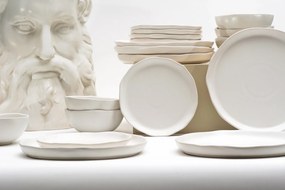 Set Farfurii 18 piese NOVUM Milk Foam (6 farfurii 26cm, 6 farfurii 21cm, 6 boluri 500ml, glazurat manual)