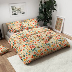 Lenjerie de pat din crep RETRO BIRD colorata Dimensiune lenjerie de pat: 70 x 90 cm | 140 x 200 cm