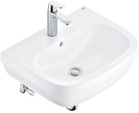 Set complet lavoar baie suspendat Grohe Euro Ceramic Eurosmart Cosmopolitan 59.5x48 cm, cu baterie, sifon si robineti coltar