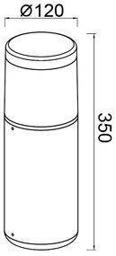Stalp iluminat exterior IP65 CHICAGO alb H-35cm, MA-8845