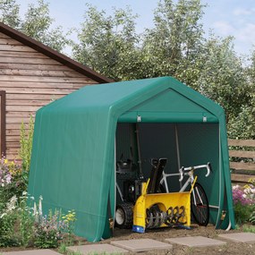 Copertina pentru masini Outsunny pentru Exterior 2,4x2m, Tesatura PE, Verde | Aosom Romania