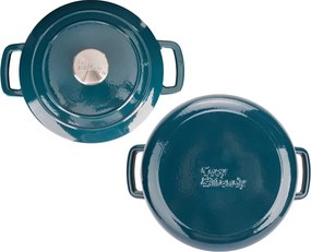 Oală fontă emailată cu capac 24 cm 4,6 L Verde Heron Fontestic Cosy &amp; Trendy 1485524