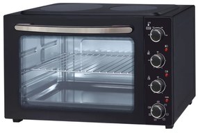 Cuptoc electric cu plite Oliver Voltz OV51441E45, 4300 W, 6 trepte, 45 L, 90-230°C, 2 plite cu infrarosu, Ventilator, Iluminare, Negru