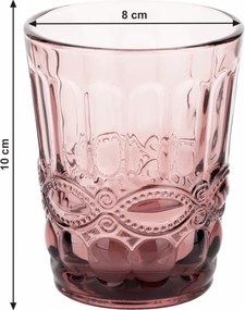 Set de pahare de apă, 6buc, 240 ml, roz, FREGATA TYPE 2