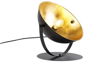 Lampă de masă industrială neagră cu aur reglabil 39,2 cm - Magnax