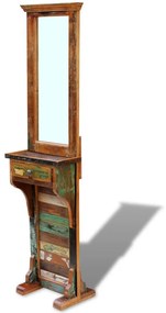 Oglinda pentru hol, 47 x 23 x 180 cm, lemn reciclat solid
