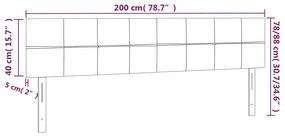 Tablie de pat cu LED, gri taupe, 200x5x78 88 cm, textil 1, Gri taupe, 200 x 5 x 78 88 cm
