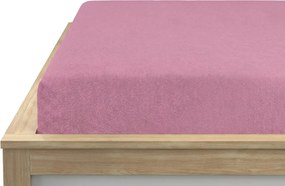 Cearșaf din fleece cu elastic MOLTON roz 180 x 200 cm