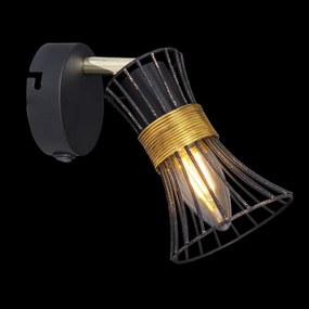 Aplica de perete metalica negru-aurie PURRA 54814-1 GL