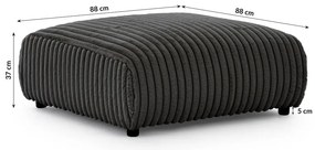 Taburet gri închis cu tapițerie din catifea reiată Justin – Ropez