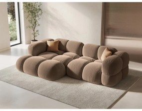 Colțar maro cu tapițerie din catifea (cu colț pe partea stângă/cu șezlong) Loretto – Cosmopolitan Design