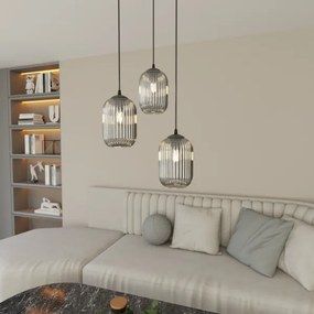 Lustră pe cablu VERDI 3xE27/15W/230V d. 30 cm negru/gri