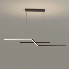 Lustră LED Elegantă cu Telecomandă WiFi 2.4G, Lumină Reglabilă Rece/Calda/Neutră, 120cm, Iluminare Premium și Stil Contemporan DM-G4125 Negru