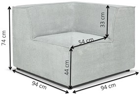 Colțar în formă de U Cuboid U (Gri). 1071642