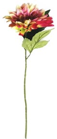 Floare artificială Dahlia roz-galbenă, 68 cm
