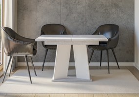 Masă de sufragerie Mulnu (gri deschis + Alb) (pentru 4 până la 6 persoane). 1055226