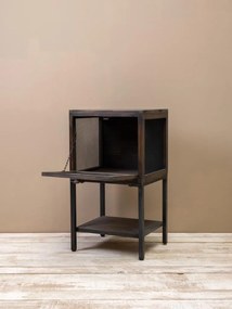 Noptiera din lemn de pin, aspect vintage, Mesh
