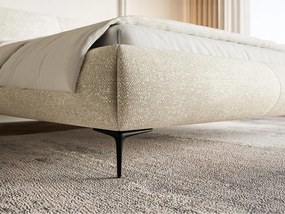 Pat matrimonial 140 cm Octave 140B (cu somieră) (bej + negru). 1099961