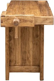 Banc de tamplar, L184 74 H92 cm, usi glisante, natur antic, lemn masiv